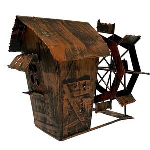 Vintage Tin Music Box Paddle Wheel Mill Plays Swanee River George Imports Tested